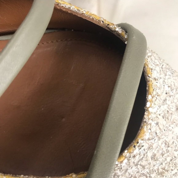 Malone Souliers Off White Glitter Robyn Flats sz 7 - Picture 7 of 11